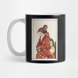 Squirrel japanese with kimono vintage Mug